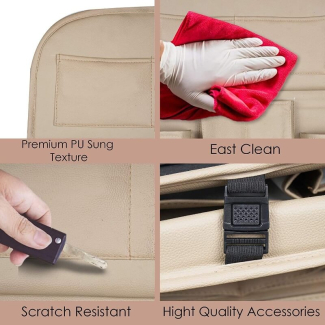 Car Seat Organiser with 8 Pockets, Foldable Tray Table, Tablet Holder, PU Leather Price in Pakistan | LAPTAB