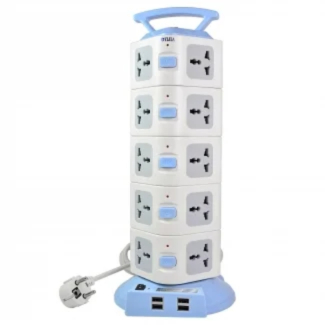 Multi Switched Vertical Socket Outlet with 4 Switches, USB Ports, Overload Protection Price in Pakistan | LAPTAB