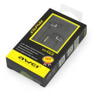 Awei ES-Q3 Black Wired In-Ear Earphones with Noise Isolation and Bass Price in Pakistan | LAPTAB