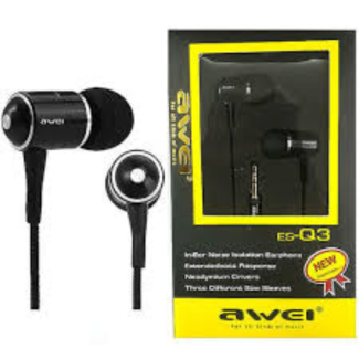 Awei ES-Q3 Black Wired In-Ear Earphones with Noise Isolation and Bass Price in Pakistan | LAPTAB