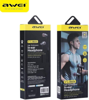 Awei ES-860i Wired In-Ear Earphones with 3.5mm Jack, Built-in Mic, Lightweight and Ergonomic Design Price in Pakistan | LAPTAB