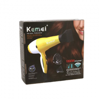 Kemei KM-8895 High-Power Anion Hair Dryer with Long Cord and Narrow Nozzle, Yellow Price in Pakistan | LAPTAB