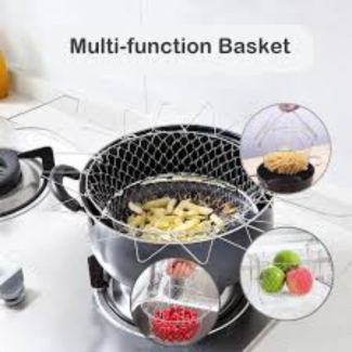 Steam Rinse Deep Fry Chef Magic Mesh Basket with Cool-Touch Handles for Easy Cooking Price in Pakistan | LAPTAB