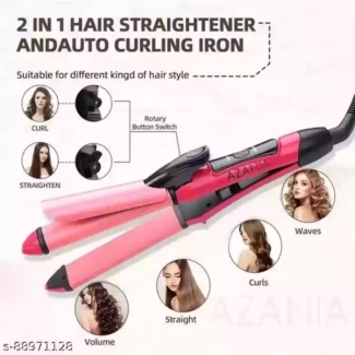 Dual-Use Hair Curler and Straightener with Adjustable Temperature and Ceramic Plates Price in Pakistan | LAPTAB