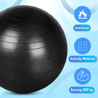 Yoga Ball Black for Muscle Relaxation, Balance, Flexibility, and Toning Price in Pakistan | LAPTAB