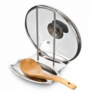 Stainless Steel Spoon Rest and Pan Lid Stand Rack for Kitchen Utensils Price in Pakistan | LAPTAB