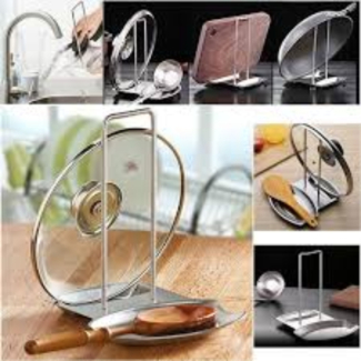Stainless Steel Spoon Rest and Pan Lid Stand Rack for Kitchen Utensils Price in Pakistan | LAPTAB