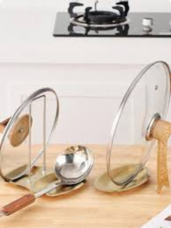 Stainless Steel Spoon Rest Pan Pot Cover Lid Stand Rack