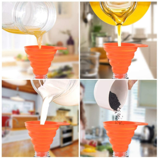 Folding Silicone Funnel for Kitchen Use, Heat Resistant, Food-Grade, Multicolor Price in Pakistan | LAPTAB