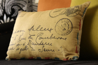 Handmade Cotton Blend Cushion Cover with Travel Theme and Envelope Closure Price in Pakistan | LAPTAB