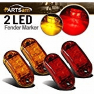 LENS Yellow 20W LED Work Light Motorcycle Headlight for Trailer and Vehicle Marker Replacement
