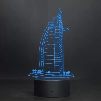 BurjKhalifa Shape 3D Acrylic Lamp with Wooden Base, 8 Color Modes, USB Powered Price in Pakistan | LAPTAB