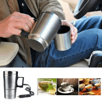 Car Stainless Steel Coffee Mug Flask with Heating and Spill-Resistant Lid for Travel Price in Pakistan | LAPTAB