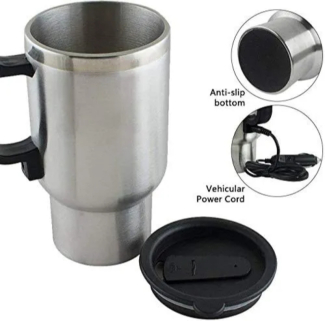 Car Stainless Steel Coffee Mug Flask with Heating and Spill-Resistant Lid for Travel Price in Pakistan | LAPTAB