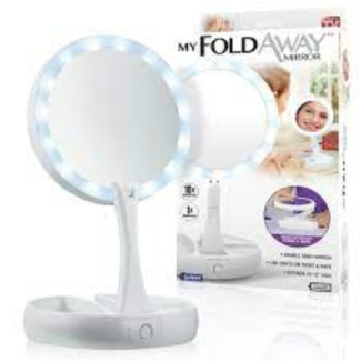 Foldable LED Lights Makeup Mirror with 360? Rotation and Dual Power Supply Price in Pakistan | LAPTAB
