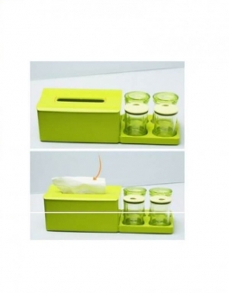 Combination Tissue Box with 4 Cans for Kitchen Cruet, Vinegar, Sauce, and Tissue Storage Price in Pakistan | LAPTAB