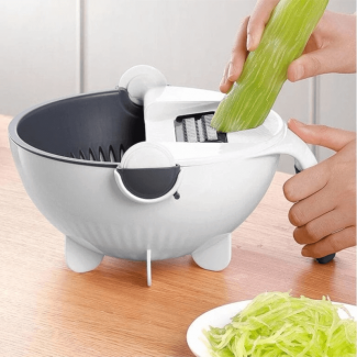 Vegetable Cutter with 8 Replaceable Blades and Rotating Drain Basket for Easy Washing Price in Pakistan | LAPTAB