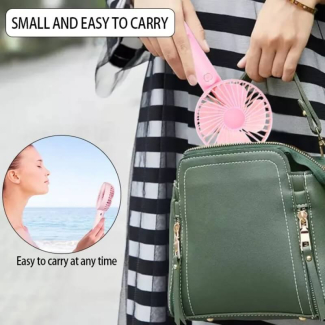 USB Mini Handheld Fan Cooler Portable Rechargeable with 3 Speed Modes and Anti-Slip Base Price in Pakistan | LAPTAB