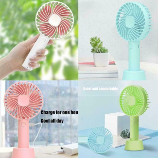 USB Mini Handheld Fan Cooler Portable Rechargeable with 3 Speed Modes and Anti-Slip Base Price in Pakistan | LAPTAB