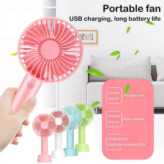 USB Mini Handheld Fan Cooler Portable Rechargeable with 3 Speed Modes and Anti-Slip Base Price in Pakistan | LAPTAB