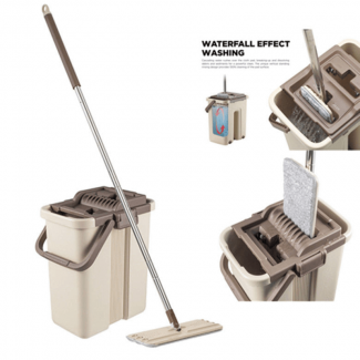 Self-Wash and Squeeze Dry Flat Mop & Bucket Kit with Microfiber Pads for Wood Floors Price in Pakistan | LAPTAB