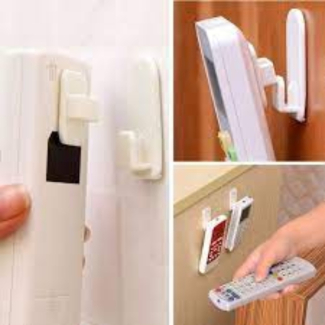 TV Remote Control Wall Mounted Storage Hook Holder, Adhesive, BPA-Free Plastic, 6x4cm Price in Pakistan | LAPTAB