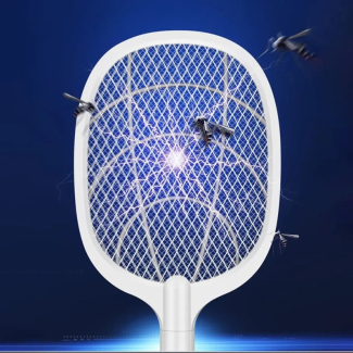 Electric Insect Mosquito Racket with 3,000V Output, USB Rechargeable, Lightweight