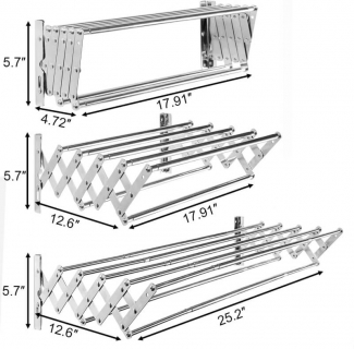 Stainless Steel Space Saver Wall Mounted Towel Rack with Pull-Out Design Price in Pakistan | LAPTAB