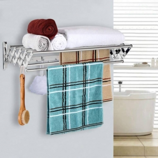 Stainless Steel Space Saver Wall Mounted Towel Rack with Pull-Out Design Price in Pakistan | LAPTAB