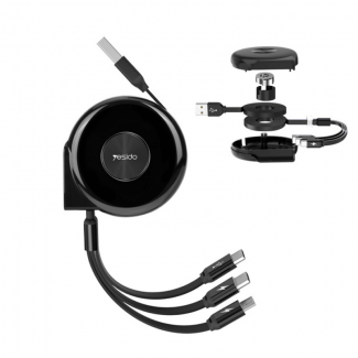 Yesido Retractable Multi Cable 3-in-1