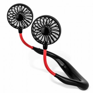 Mini Portable USB Rechargeable Neck Fan with LED Light, 3-Speed Hand-Free Cooling Price in Pakistan | LAPTAB