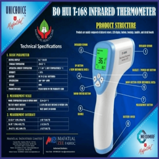 Widecare Non Contact Digital Infrared Forehead Thermometer with 4 Modes and Memory Storage Price in Pakistan | LAPTAB