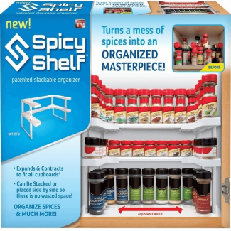 Invisible Spicy Jar Shelf Adhesive Spice Organizer for Kitchen, Holds 64 Jars, Adjustable, No Tools Needed Price in Pakistan | LAPTAB