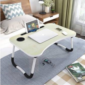 Computer Laptop Folding Table with Melamine Surface, Tablet Slot, and Cup Holder Price in Pakistan | LAPTAB