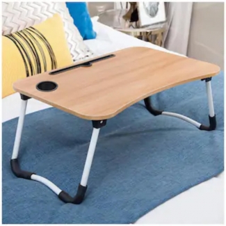 Computer Laptop Folding Table with Melamine Surface, Tablet Slot, and Cup Holder Price in Pakistan | LAPTAB
