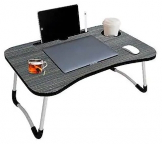 Computer Laptop Folding Table with Melamine Surface, Tablet Slot, and Cup Holder Price in Pakistan | LAPTAB