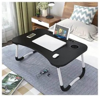 Computer Laptop Folding Table with Melamine Surface, Tablet Slot, and Cup Holder Price in Pakistan | LAPTAB
