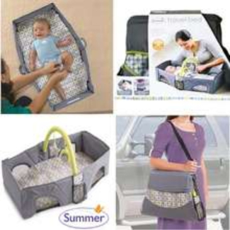 Portable Baby Travel Bed Foldable Cot with Removable Handles and Breathable Fabric Price in Pakistan | LAPTAB