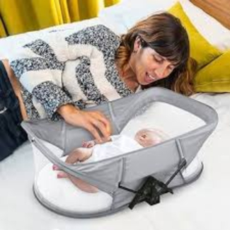 Portable Baby Travel Bed Foldable Cot with Removable Handles and Breathable Fabric Price in Pakistan | LAPTAB