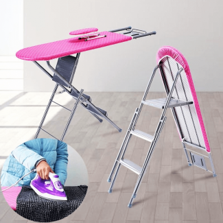 2 in 1 Aluminum Folding Iron Table With 4 Step Ladder