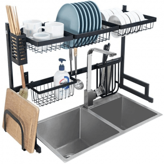 Over The Sink Dish & Utensils Drying Rack Stainless Steel Rust-Resistant Organizer Price in Pakistan | LAPTAB