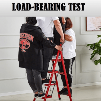 Folding 4-Tier Steel Step Ladder with Anti-Slip Steps and Hand Grip