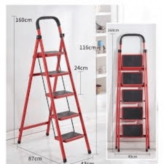 Folding 5-Tier Lightweight Steel Step Ladder with Hand Grip for Easy Access and Storage Price in Pakistan | LAPTAB