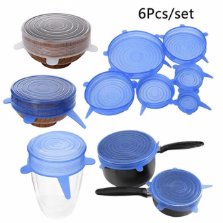 6pc Silicone Stretch Lids Set - Reusable, BPA-Free, Heat Resistant Food Covers Price in Pakistan | LAPTAB