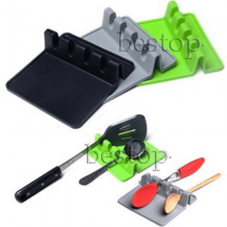 Silicone Kitchen Utensil Rest with 4 Slots, Heat Resistant Ladle and Spoon Holder Price in Pakistan | LAPTAB