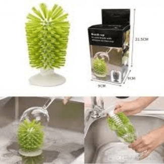 Glass and Cups Cleaner with Soft Bristles and Suction Cup Base for Easy Use Price in Pakistan | LAPTAB
