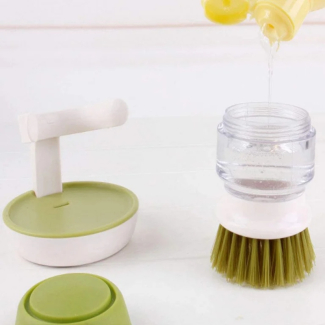 Dish Washing Brush with Liquid Dispenser and Storage Stand, Non-Scratch Bristles Price in Pakistan | LAPTAB
