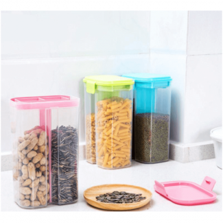 2 Compartment Food Storage Jar