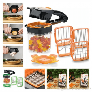 Nicer Quick 5-in-1 Dicer Set with Stainless Steel Blades and Portion Container Price in Pakistan | LAPTAB