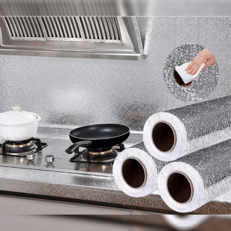 Self Adhesive Aluminum Foil Sheet 40x100cm Waterproof, Washable, Moisture-Proof Sticker Price in Pakistan | LAPTAB